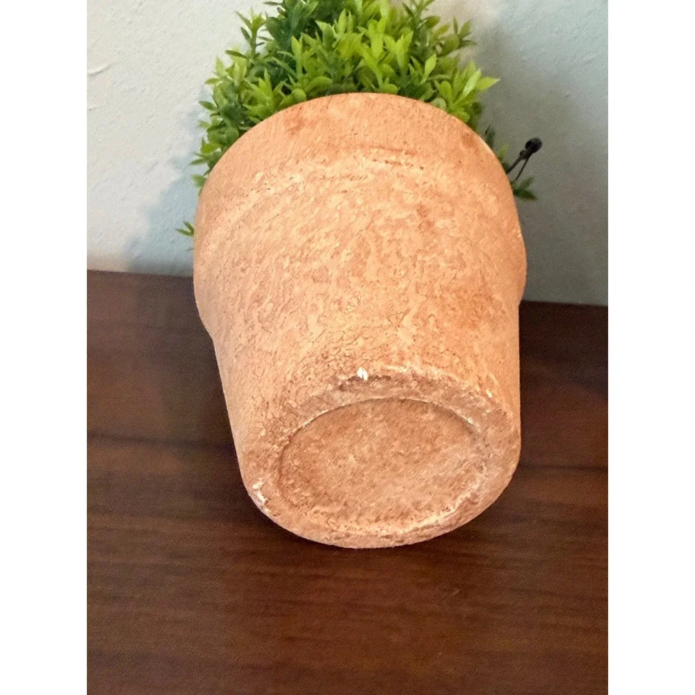 Set of 2 Artificial Boxwood Topiary Plants in Rustic Terracotta Pots 6 Inch